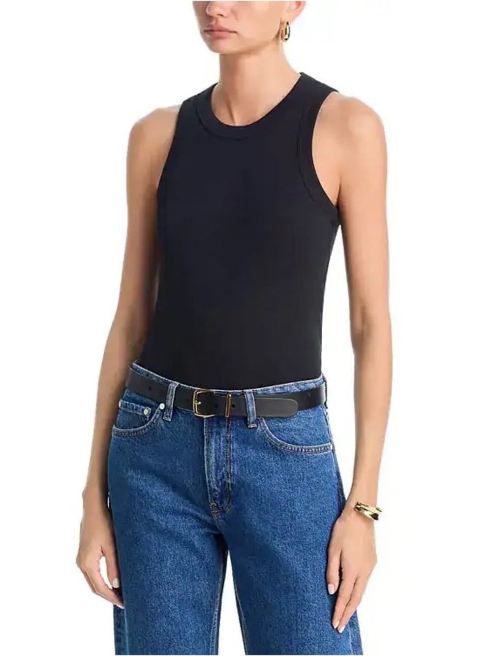 Veronica Beard Jordyn Cropped Tank Top Black Size S
